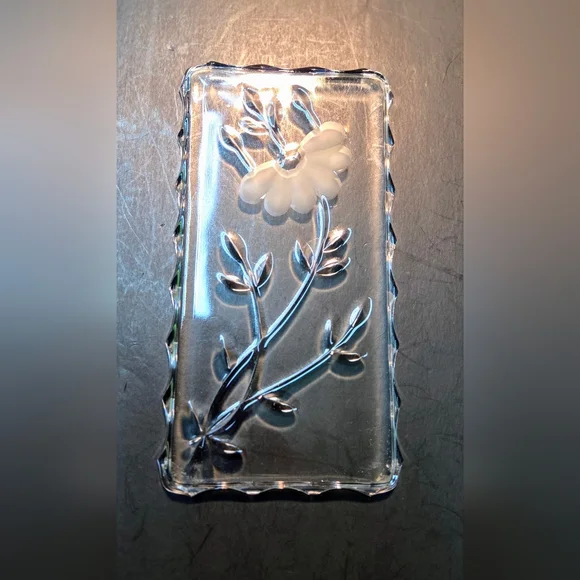 Princess House Crystal (Daisy) Trinket Dish Etched Vintage Pressed Glass Classic - Picture 2 of 5